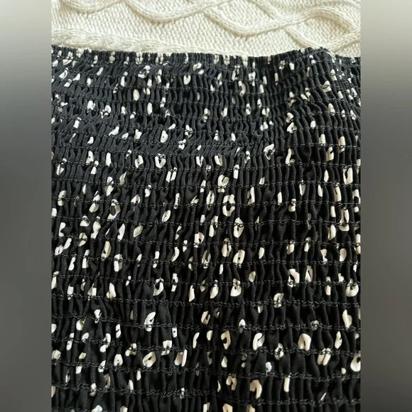 White Birch Black with Small white Dot Pattern Stretch midi length Size 3X - Picture 2 of 16